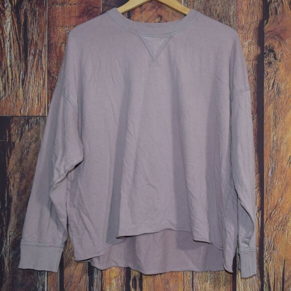 AMERICAN EAGLE AERIE sz L Distressed Oversized Crewneck Pullover Shirt - Picture 1 of 6